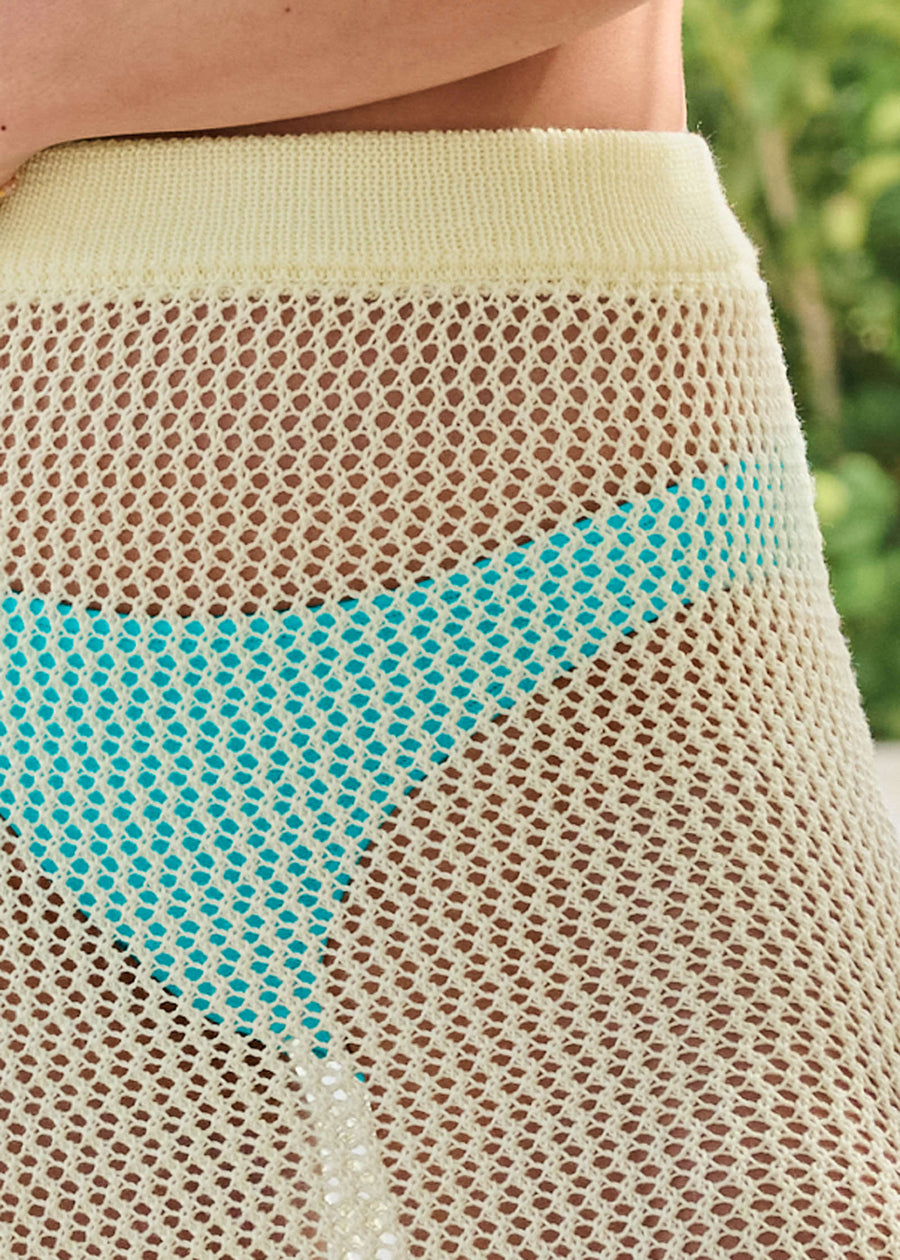 Jupe/robe en tricot au crochet - Crème